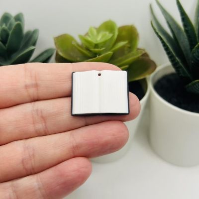 20 Pcs 3D Black Open Book Charms Image 1