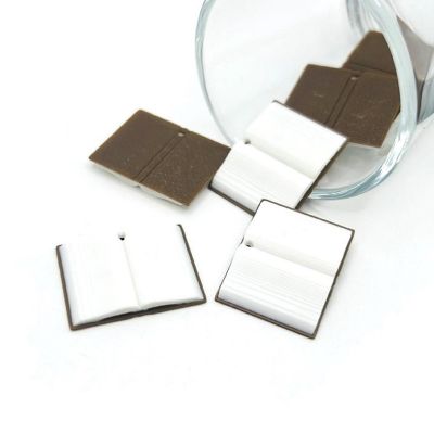 20 Pcs 3D Brown Open Book Charms Image 1