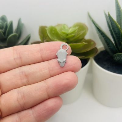 20 Pcs 3D Gray Mouse Rat Charms Image 1
