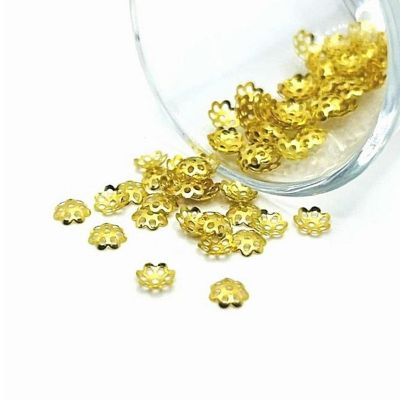 20 Pcs 6mm Iron Gold Bead Caps Image 1