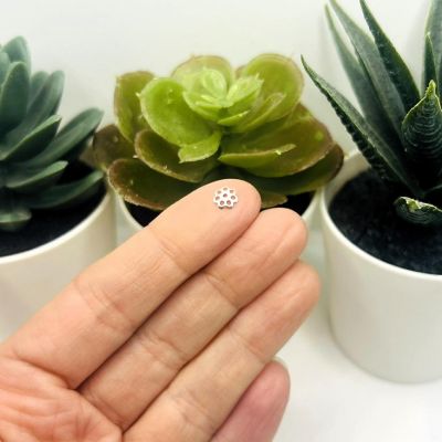 20 Pcs 6mm Iron Silver Bead Caps Image 1