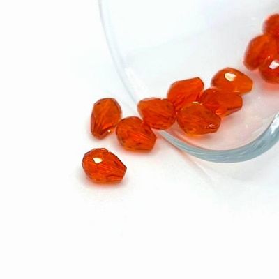 20 Pcs 6x8mm Bright Red Teardrop Bead Image 1