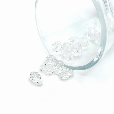 20 Pcs 6x8mm Clear Birthstone Beads Image 1