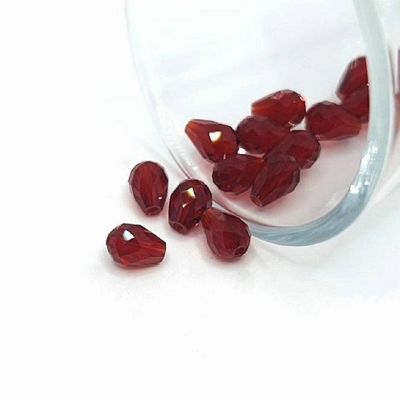 20 Pcs 6x8mm Dark Red Birthstone Beads Image 1