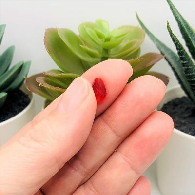 20 Pcs 6x8mm Dark Red Birthstone Beads Image 1