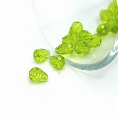 20 Pcs 6x8mm Lime Green Birthstone Beads Image 1