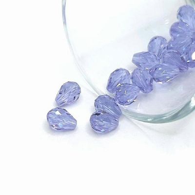 20 Pcs 6x8mm Purple Teardrop Beads Image 1