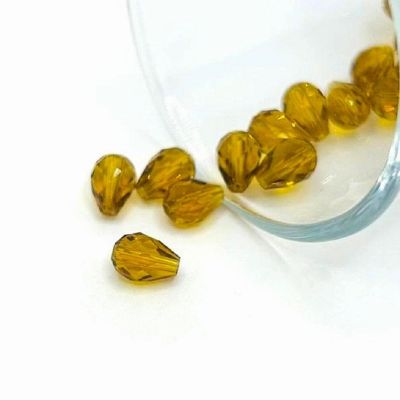 20 Pcs 6x8mm Yellow Birthstone Beads Image 1