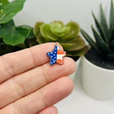 20 Pcs American Flag Star Charms Image 1