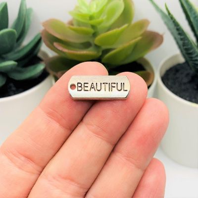 20 Pcs Beautiful Word Bar Tag Charms Image 1