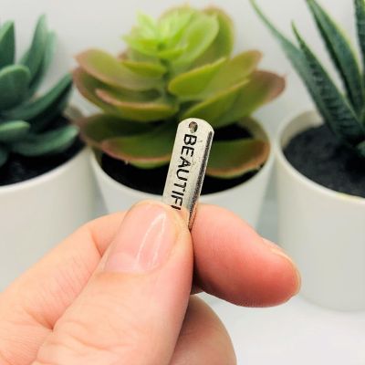 20 Pcs Beautiful Word Bar Tag Charms Image 3