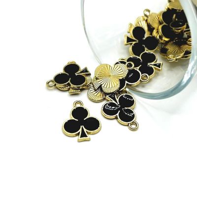 20 Pcs Black Playing Card Club Charms Image 1