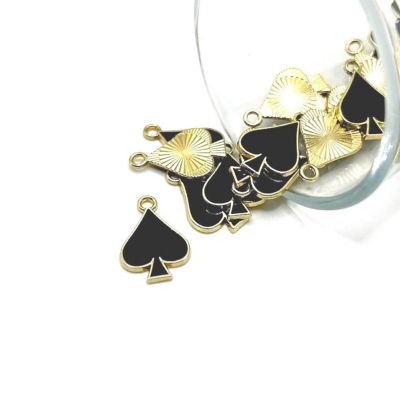 20 Pcs Black Playing Card Spade Charms Image 1