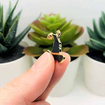 20 Pcs Black Witch Hat Charms with Skull Image 3