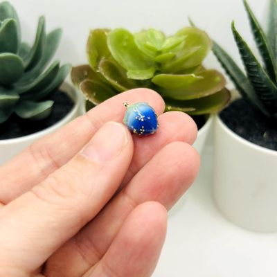 20 Pcs Blue Resin Flower Bud Charms Image 1