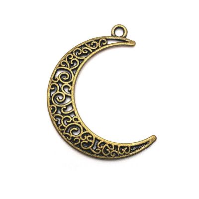 20 Pcs Bronze Crescent Moon Charms Image 1