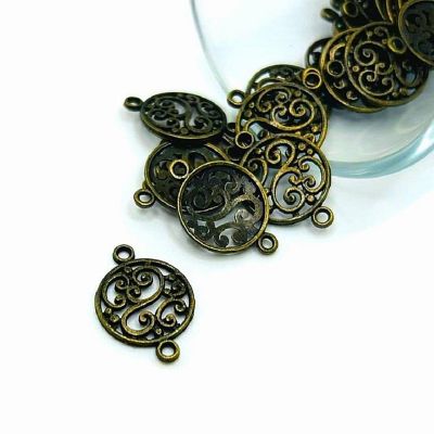 20 Pcs Bronze Filigree Scroll Connectors Image 1