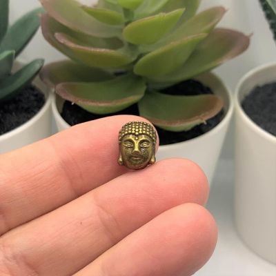 20 Pcs Bronze Happy Buddha Head Beads Image 2