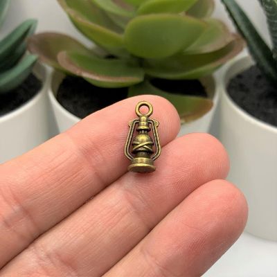20 Pcs Bronze Lantern 3D Charms Image 1