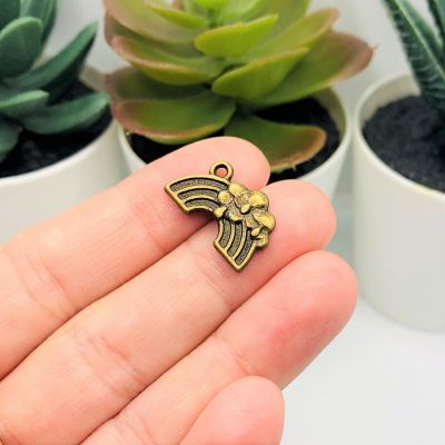 20 Pcs Bronze Rainbow with Cloud Charms Image 1
