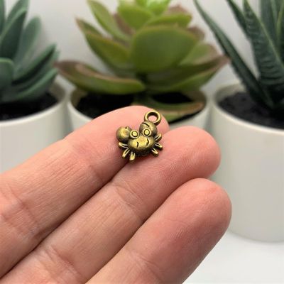 20 Pcs Bronze Tiny Crab 3D Charms Image 2