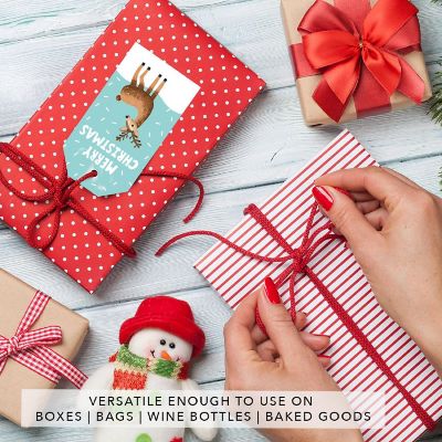 20 Pcs Christmas Deer Aqua Snowflake Tag Image 1