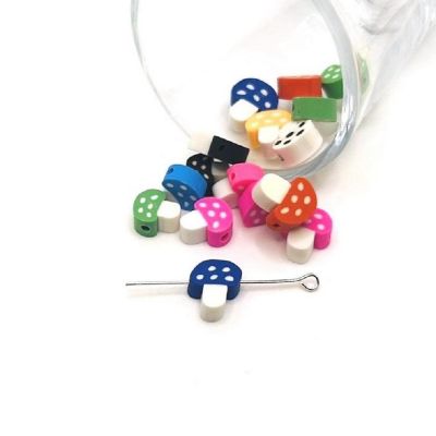 20 Pcs Clay Mushroom Beads Image 1