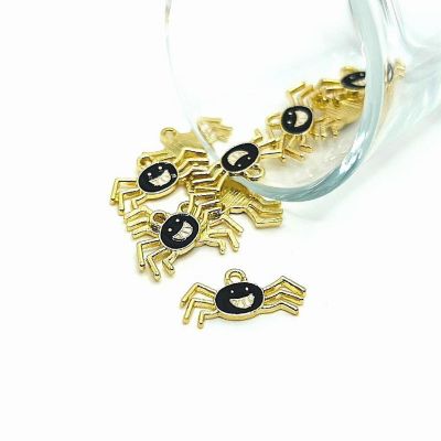 20 Pcs Cute Black Spider Charms Image 1