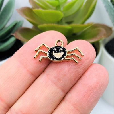 20 Pcs Cute Black Spider Charms Image 1