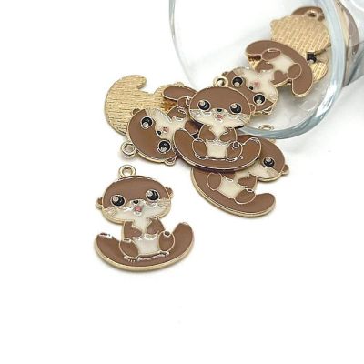 20 Pcs Cute Otter Charms Image 1