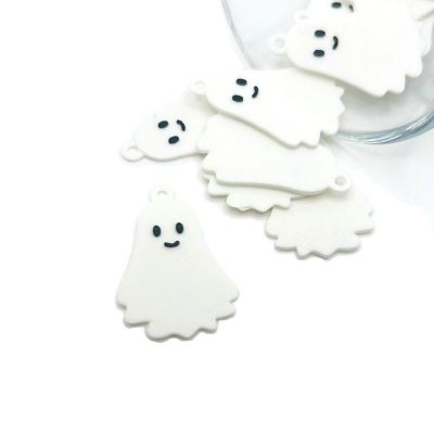 20 Pcs Cute Smiling Ghost Charms Image 1