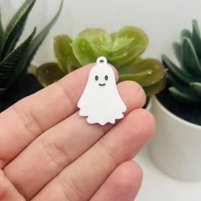 20 Pcs Cute Smiling Ghost Charms Image 1