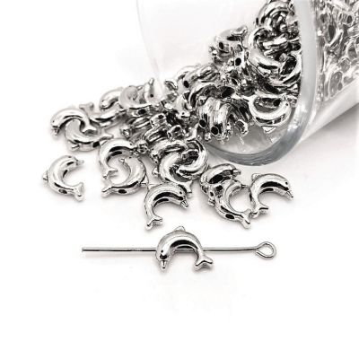 20 Pcs Dolphin Spacer Charm Beads Image 1