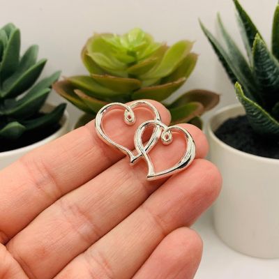 20 Pcs Double Heart Connector Charms Image 1