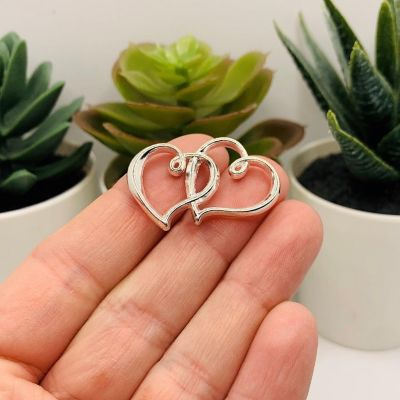 20 Pcs Double Heart Connector Charms Image 2