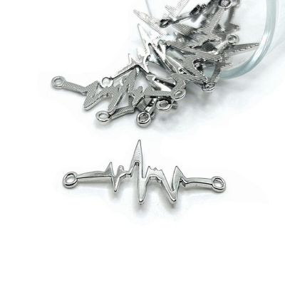 20 Pcs EKG Heartbeat Connector Charms Image 1