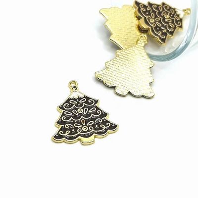 20 Pcs Enamel Christmas Tree Charms Image 1