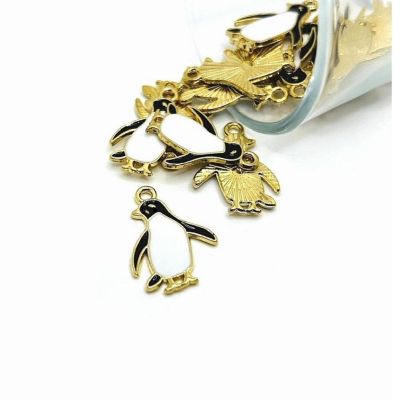 20 Pcs Enamel Penguin Charms Image 1