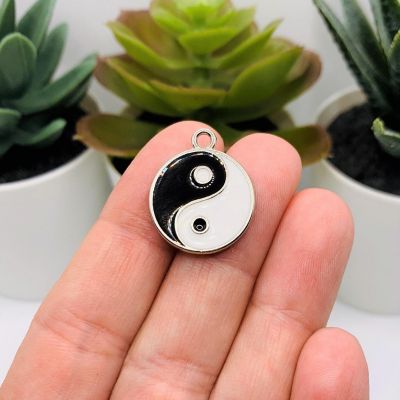 20 Pcs Enamel Yin Yang Charms Image 1