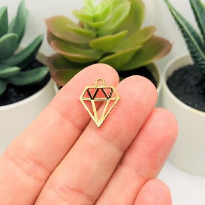 20 Pcs Gold Diamond Shape Charms Image 3