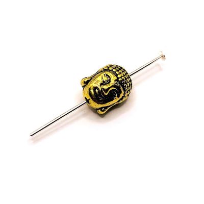 20 Pcs Gold Happy Buddha Head Beads Image 1