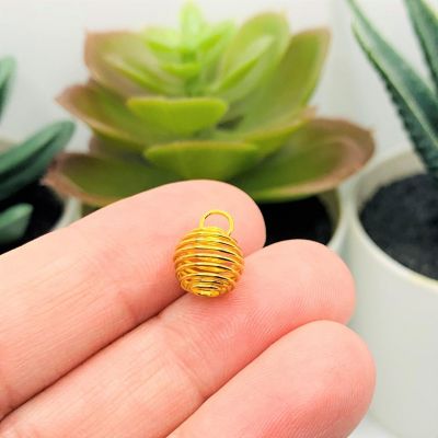 20 Pcs Gold Spiral Lantern Bead Cages Image 1