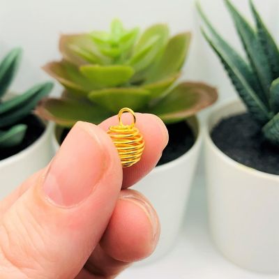 20 Pcs Gold Spiral Lantern Bead Cages Image 2