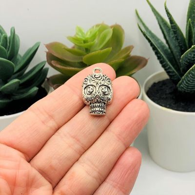 20 Pcs Halloween 3D Sugar Skull Charms Image 1
