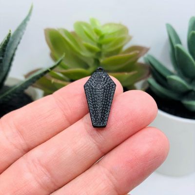 20 Pcs Halloween Black Coffin Charms Image 2