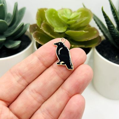 20 Pcs Halloween Raven Crow Charms Image 1