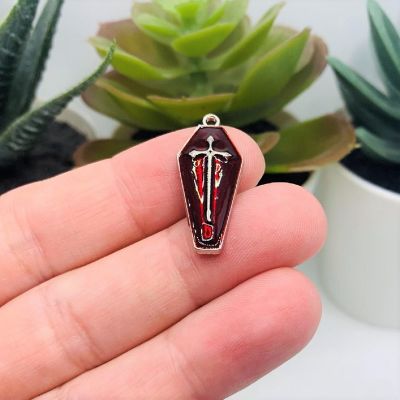 20 Pcs Halloween Red and Silver Coffins Image 1