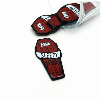 20 Pcs Halloween Red Coffin Charms Image 1
