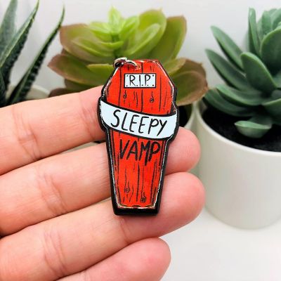 20 Pcs Halloween Red Coffin Charms Image 2
