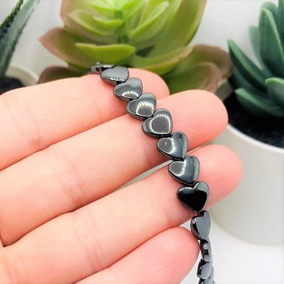 20 Pcs Hematite Heart Spacer Charm Beads Image 1